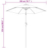 Parasol, piaskowa biel, 200x224 cm, aluminium