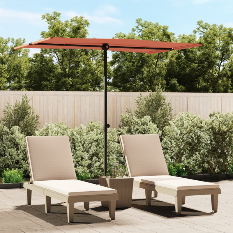 Parasol ogrodowy na aluminiowym słupku, 2x1,5 m, terakota