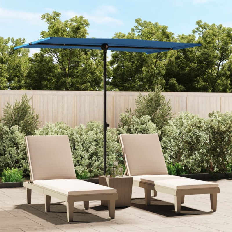 Parasol ogrodowy na aluminiowym słupku, 2x1,5 m, niebieski