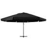 Parasol ogrodowy na aluminiowym słupku, 600 cm, czarny