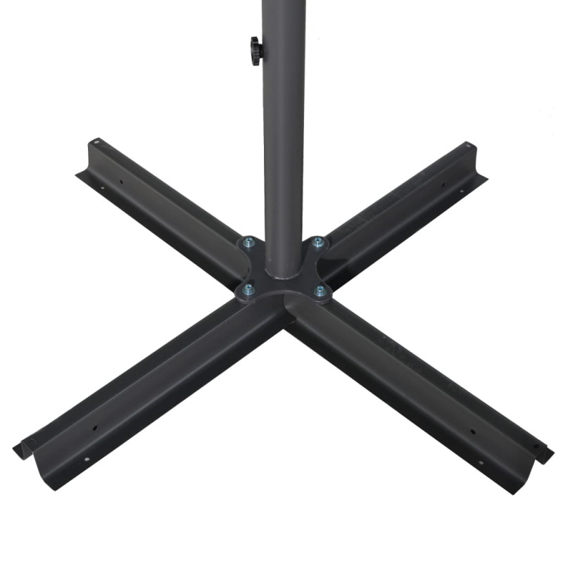 Parasol ogrodowy na aluminiowym słupku, 600 cm, czarny
