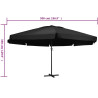 Parasol ogrodowy na aluminiowym słupku, 600 cm, czarny