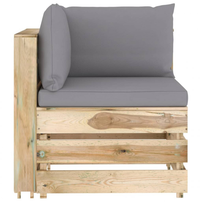 5-cz. zestaw wypoczynkowy do ogrodu, z poduszkami, drewniany