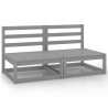 2-osobowa sofa ogrodowa, szara, lite drewno sosnowe