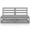 2-osobowa sofa ogrodowa, szara, lite drewno sosnowe