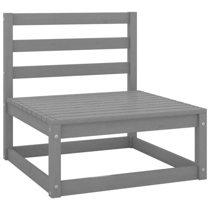2-osobowa sofa ogrodowa, szara, lite drewno sosnowe