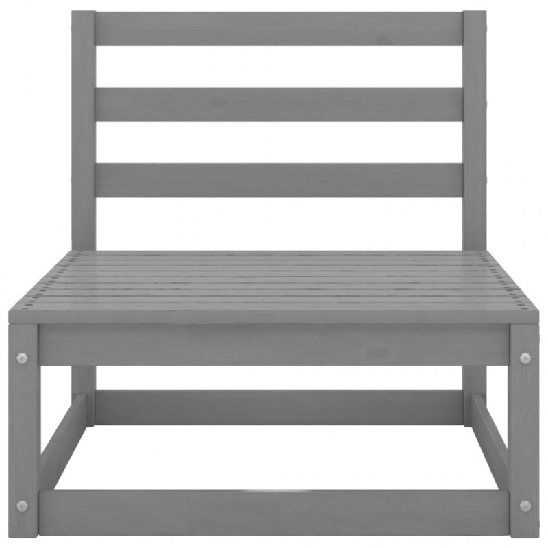 2-osobowa sofa ogrodowa, szara, lite drewno sosnowe