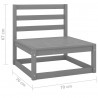 2-osobowa sofa ogrodowa, szara, lite drewno sosnowe