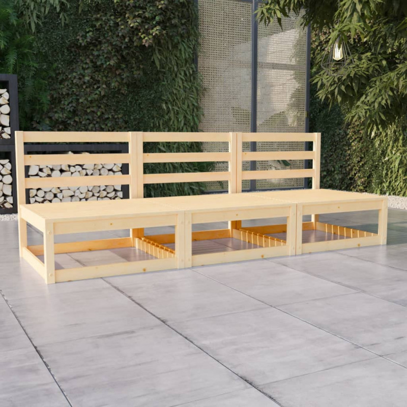 Ogrodowa sofa 3-osobowa, lite drewno sosnowe