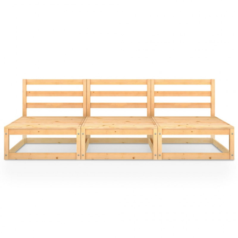 Ogrodowa sofa 3-osobowa, lite drewno sosnowe