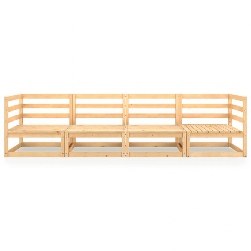 4-osobowa sofa ogrodowa, lite drewno sosnowe