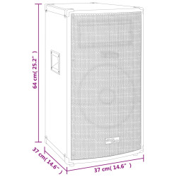 Profesjonalny głośnik pasywny HiFi, 1000 W, czarny, 37x37x64 cm