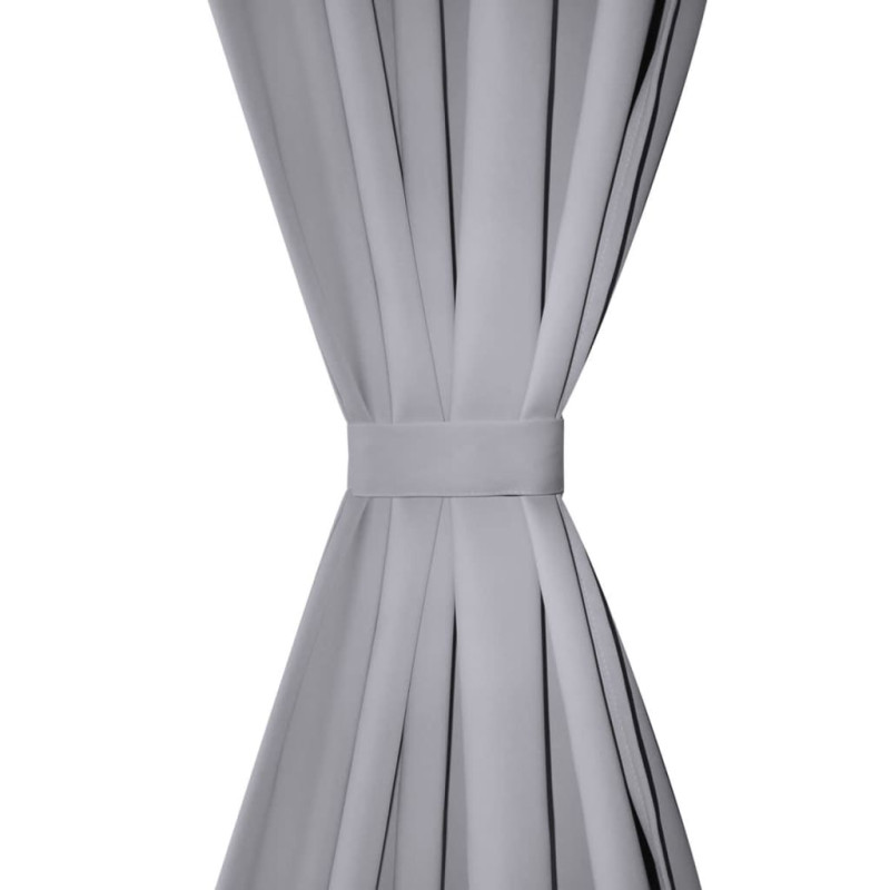 Zasłona zaciemniająca z kółkami, 270 x 245 cm, szara