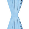 Zasłony z mikrosatyny, 2 szt, z pętelkami, 140x175 cm, turkus