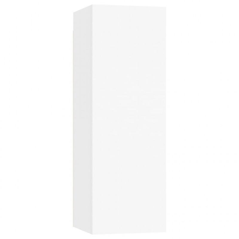 Szafki TV, 4 szt., białe, 30,5 x 30 x 90 cm, płyta wiórowa
