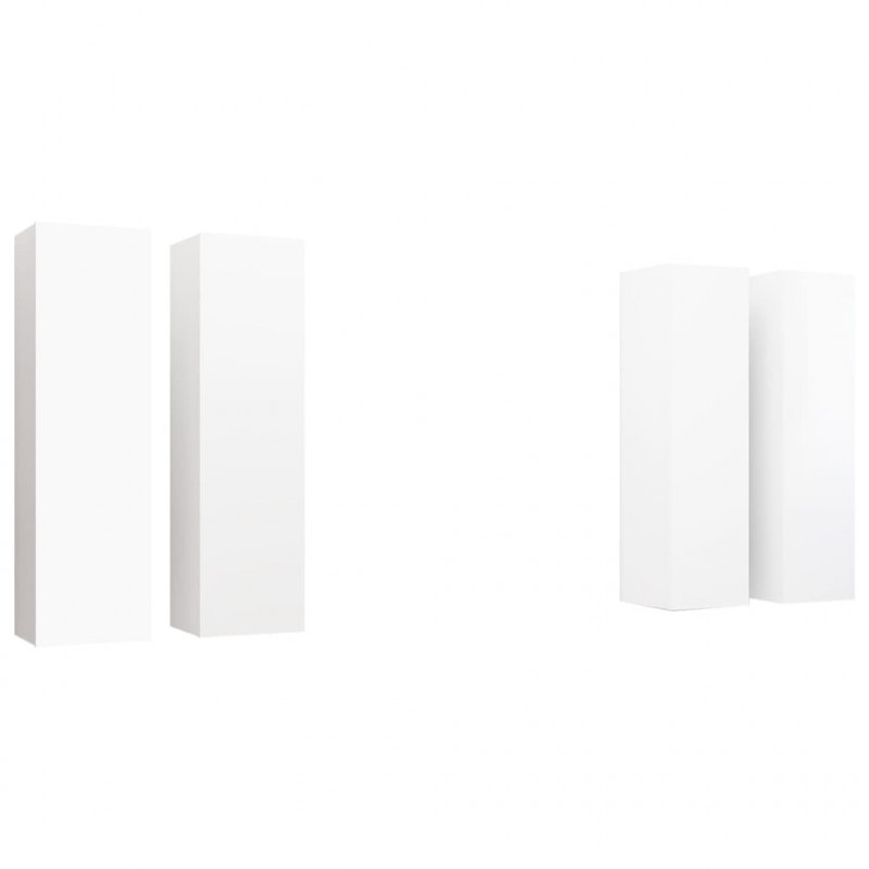 Szafki TV 4 szt., białe 30,5x30x110 cm, materiał drewnopochodny