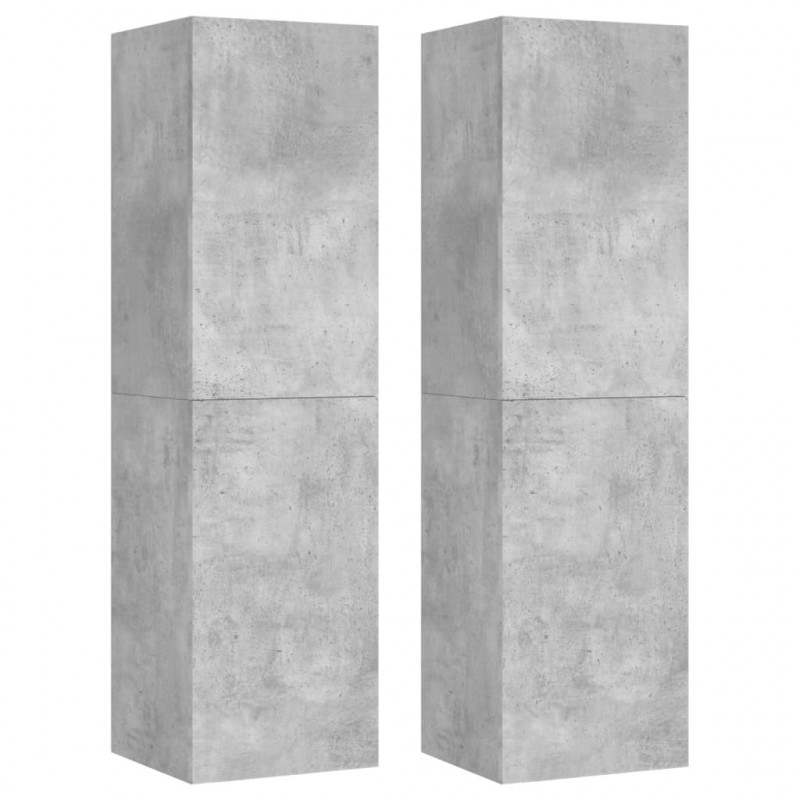 Szafki telewizyjne, 4 szt., szarość betonu, 30,5x30x110 cm
