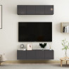 Szafki TV, 4 szt., wysoki połysk, szare, 60x30x30 cm