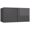 7-cz. zestaw szafek TV, wysoki połysk, szary