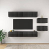 Szafki TV, 8 szt., wysoki połysk, szare