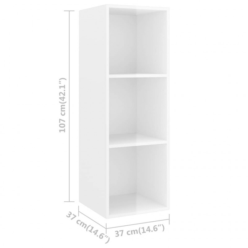 5-cz. zestaw szafek TV, wysoki połysk, biały