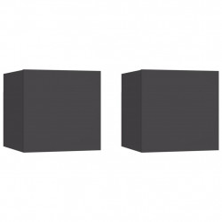Szafki nocne, 2 szt., szare, 30,5x30x30 cm