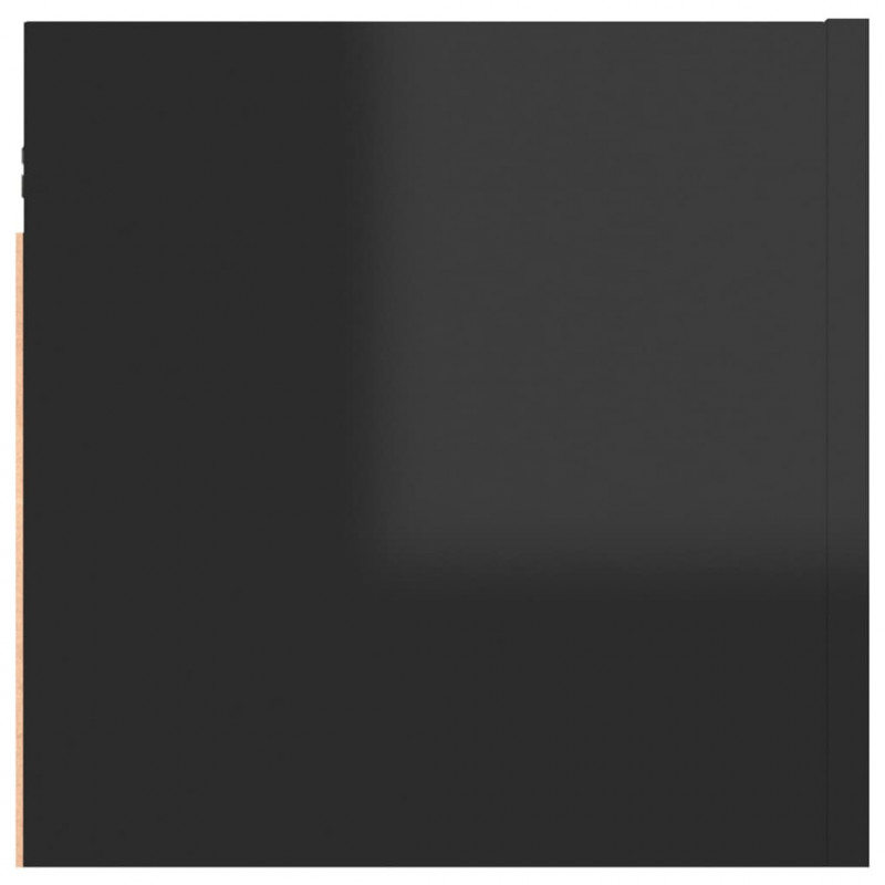 Szafki nocne, 2 szt., wysoki połysk, czarne, 30,5x30x30 cm