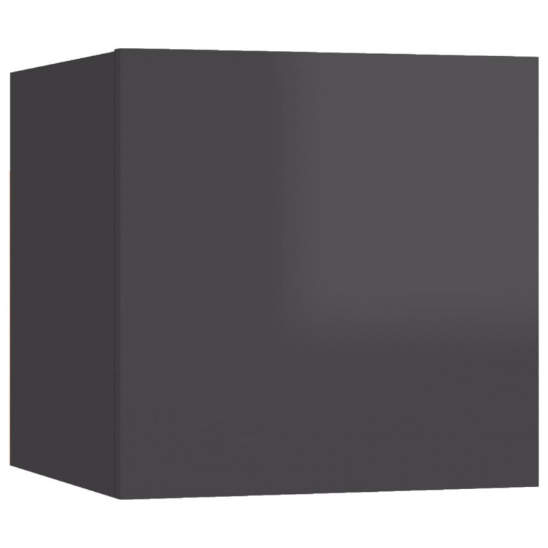 Szafki nocne, 2 szt., wysoki połysk, szare, 30,5x30x30 cm