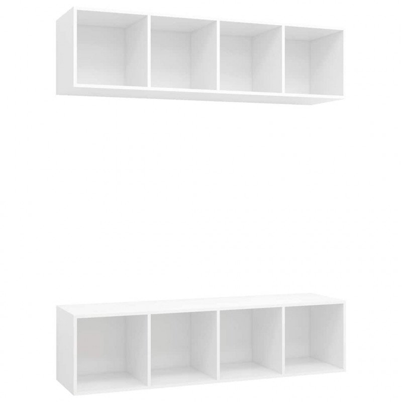 Wiszące szafki TV, 2 szt., białe, materiał drewnopochodny