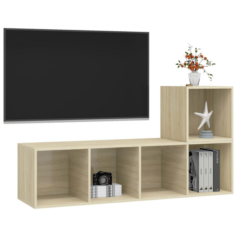 2-cz. zestaw szafek TV, dąb sonoma, materiał drewnopochodny
