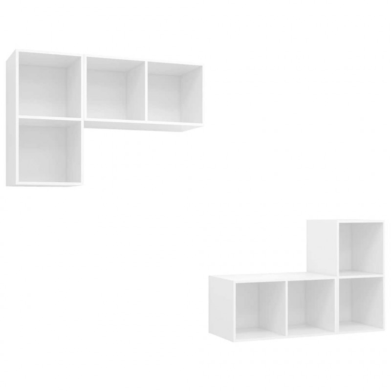 Wiszące szafki TV, 4 szt., białe, materiał drewnopochodny