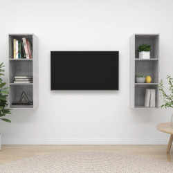 Wiszące szafki TV, 2 szt., szarość betonu