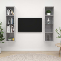 Wiszące szafki TV, 2 szt., szarość betonu