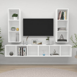 Wiszące szafki TV, 4 szt., białe, materiał drewnopochodny