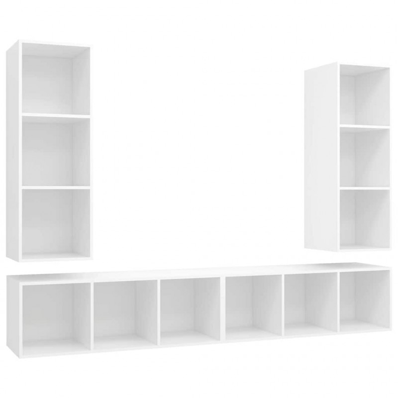 Wiszące szafki TV, 4 szt., białe, materiał drewnopochodny