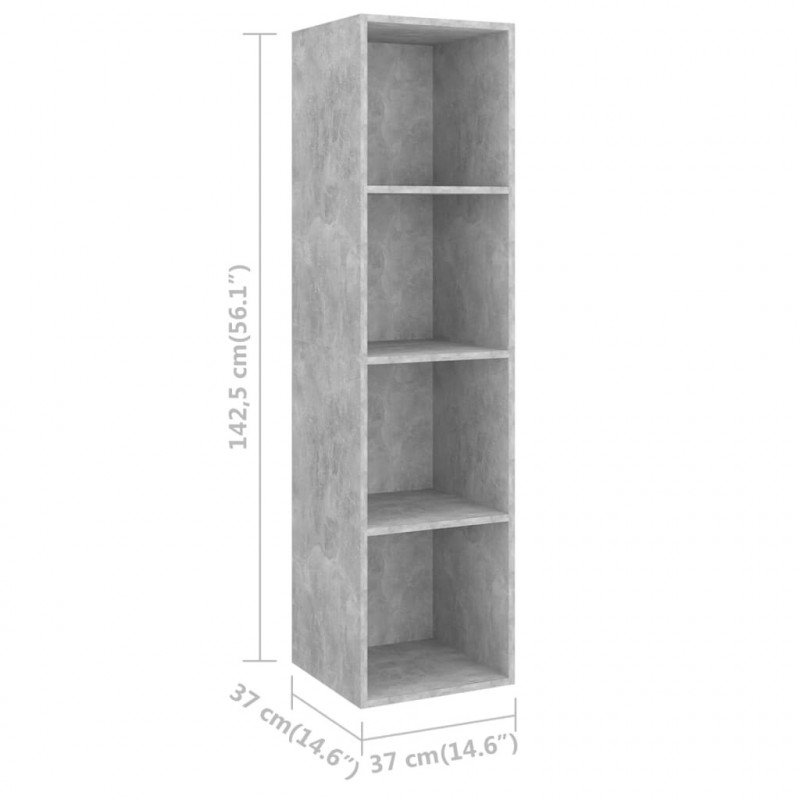 Wiszące szafki TV, 4 szt., szarość betonu