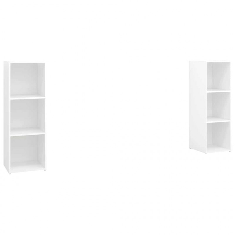 Szafki TV, 2 szt., białe, 107x35x37 cm, płyta wiórowa