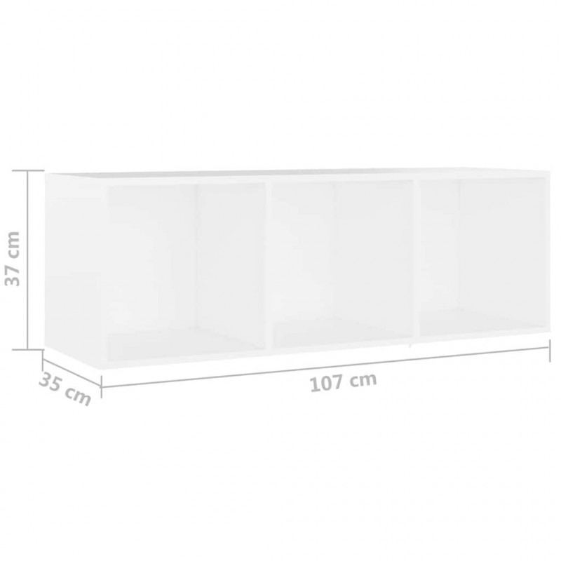 Szafki TV, 2 szt., białe, 107x35x37 cm, płyta wiórowa