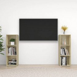 Szafki TV, 2 szt., dąb sonoma, 107x35x37 cm, płyta wiórowa