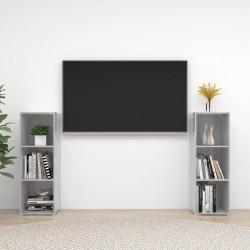 Szafki TV, 2 szt., szarość betonu, 107x35x37 cm