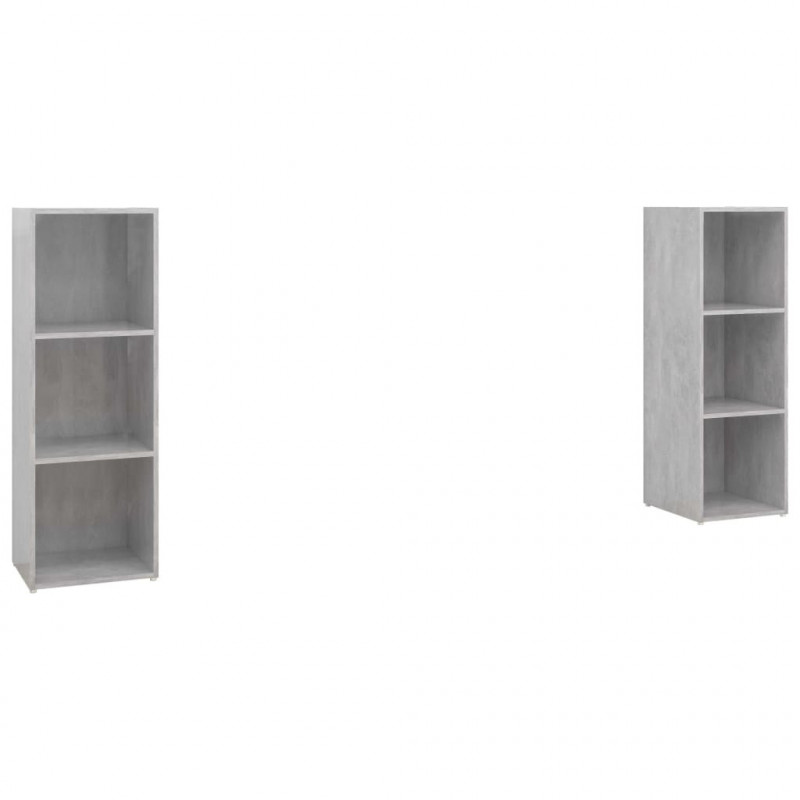 Szafki TV, 2 szt., szarość betonu, 107x35x37 cm