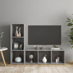 Szafki TV, 2 szt., szarość betonu, 107x35x37 cm