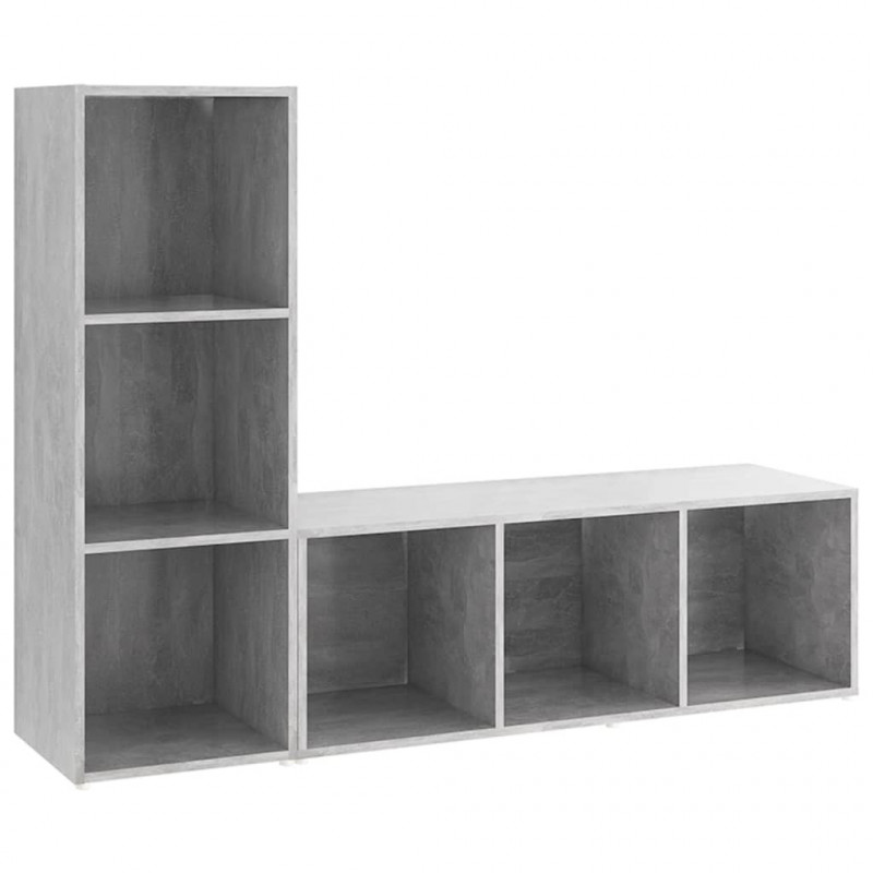 Szafki TV, 2 szt., szarość betonu, 107x35x37 cm