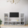 Szafki TV, 3 szt., białe, 107x35x37 cm, materiał drewnopochodny