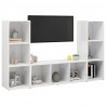 Szafki TV, 3 szt., białe, 107x35x37 cm, materiał drewnopochodny