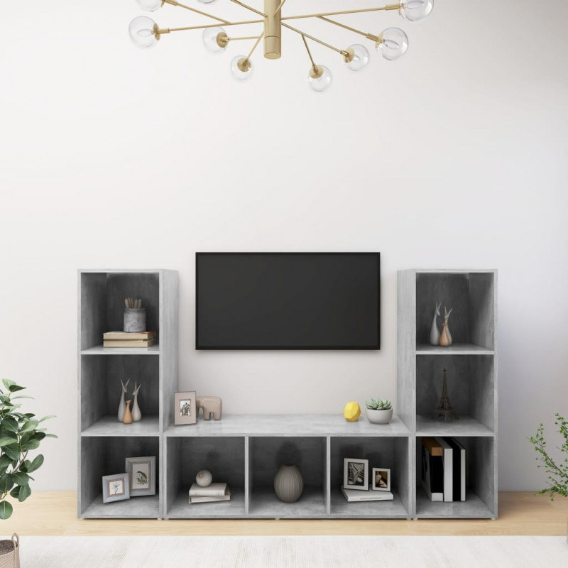 Szafka pod telewizor, 3 pcs 37 x 35 x 107.5 cm