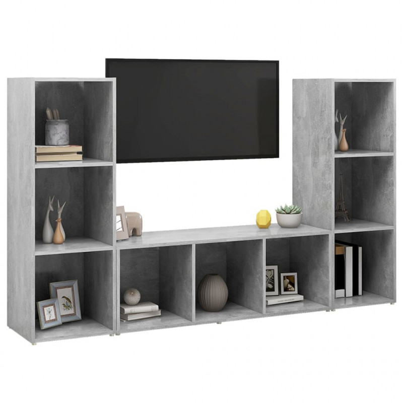 Szafka pod telewizor, 3 pcs 37 x 35 x 107.5 cm