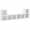 Szafki TV, 4 szt., białe, 72x35x36,5 cm, płyta wiórowa