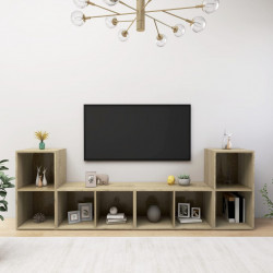 Szafki TV, 4 szt., dąb sonoma, 72x35x36,5 cm, płyta wiórowa