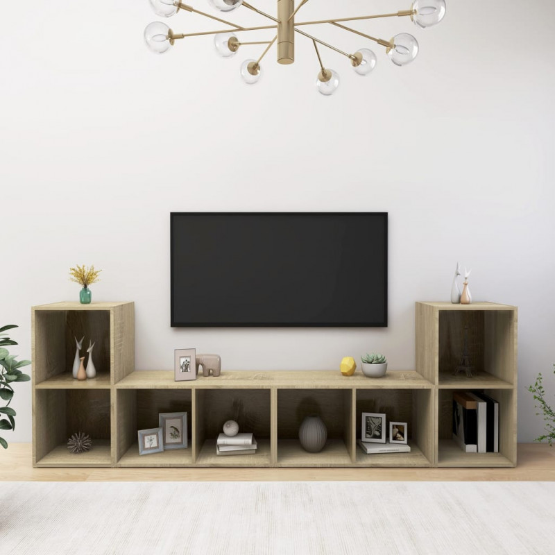 Szafki TV, 4 szt., dąb sonoma, 72x35x36,5 cm, płyta wiórowa